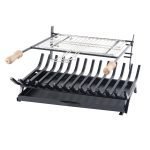 Σχάρα Τζακιού Παραλληλόγραμμη Μαύρη με σύστημα ψησίματος