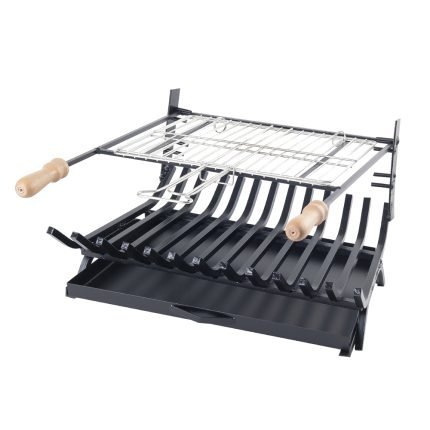 Σχάρα Τζακιού Τραπέζιο Μαύρη με σύστημα ψησίματος