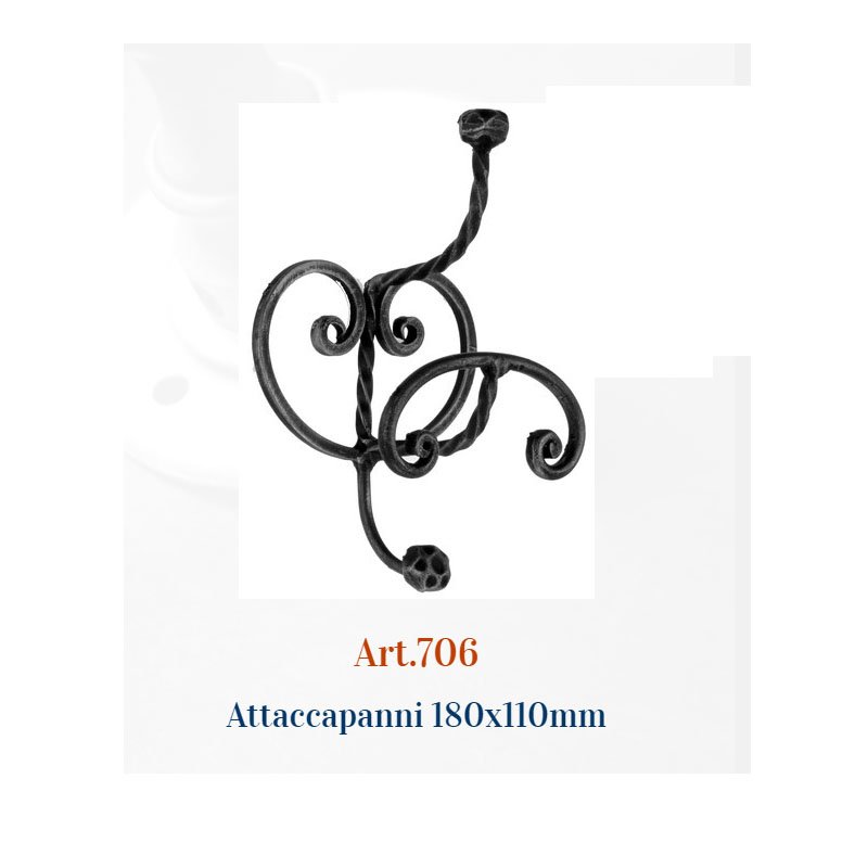 009 κρεμαστρα 7-7-24 Ιταλική σφυρήλατη κρεμάστρα 806 - Image 1