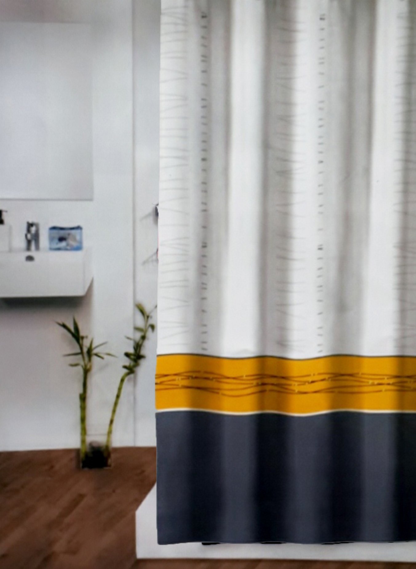 12676-c Κουρτίνα Μπάνιου Υφασμάτινη Virgo 180x200 εκ - Image 1