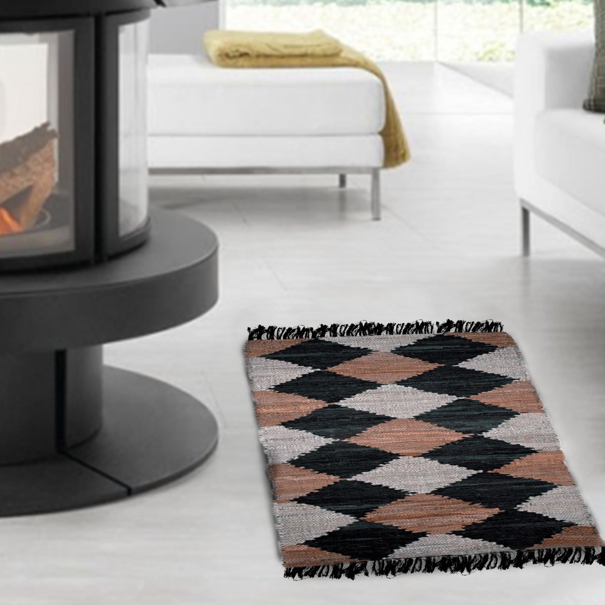 1376-03-1 Δερμάτινο χαλάκι LEAΤΗΕR CUΤ SΗUΤΤLΕ ΕΜΠΡΙΜΕ-3 70X140 - Image 1