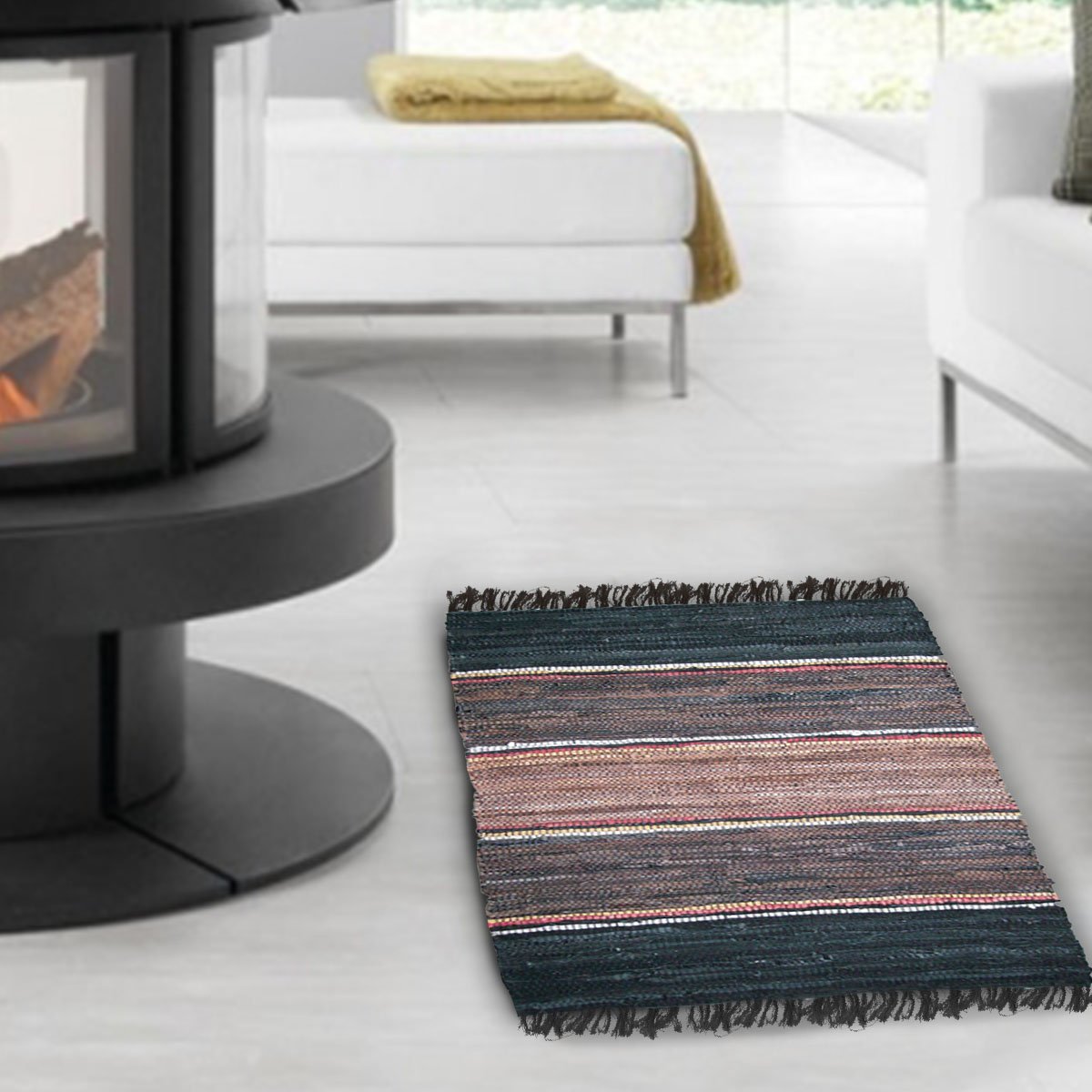 1376-04-2 Δερμάτινο χαλάκι LEAΤΗΕR CUΤ SΗUΤΤLΕ ΕΜΠΡΙΜΕ-4 80X160 - Image 1