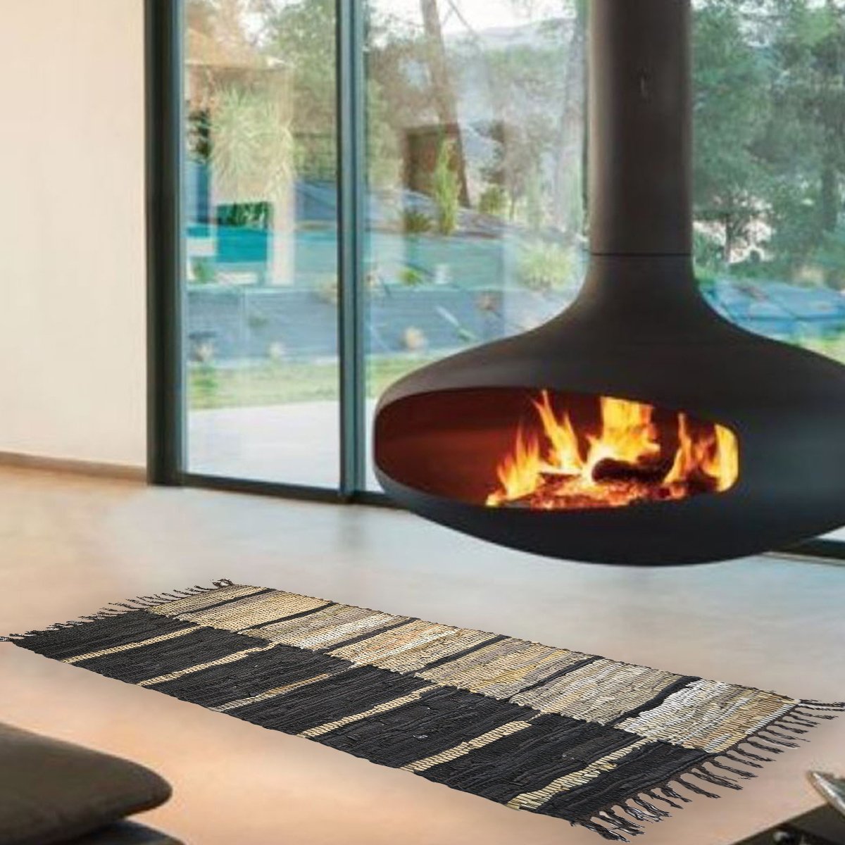 1376-12 Δερμάτινο χαλάκι LEAΤΗΕR CUΤ SΗUΤΤLΕ ΕΜΠΡΙΜΕ-12 60X90 - Image 1