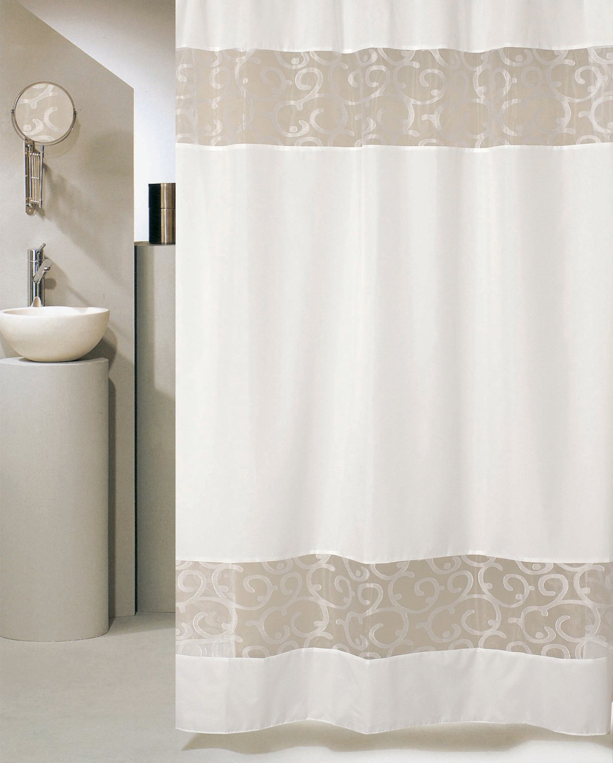 144 ΚΟΥΡΤΙΝΑ ΜΠΑΝΙΟΥ SC007 240(Μ)X180(Υ) ΛΕΥΚΟ - Image 1