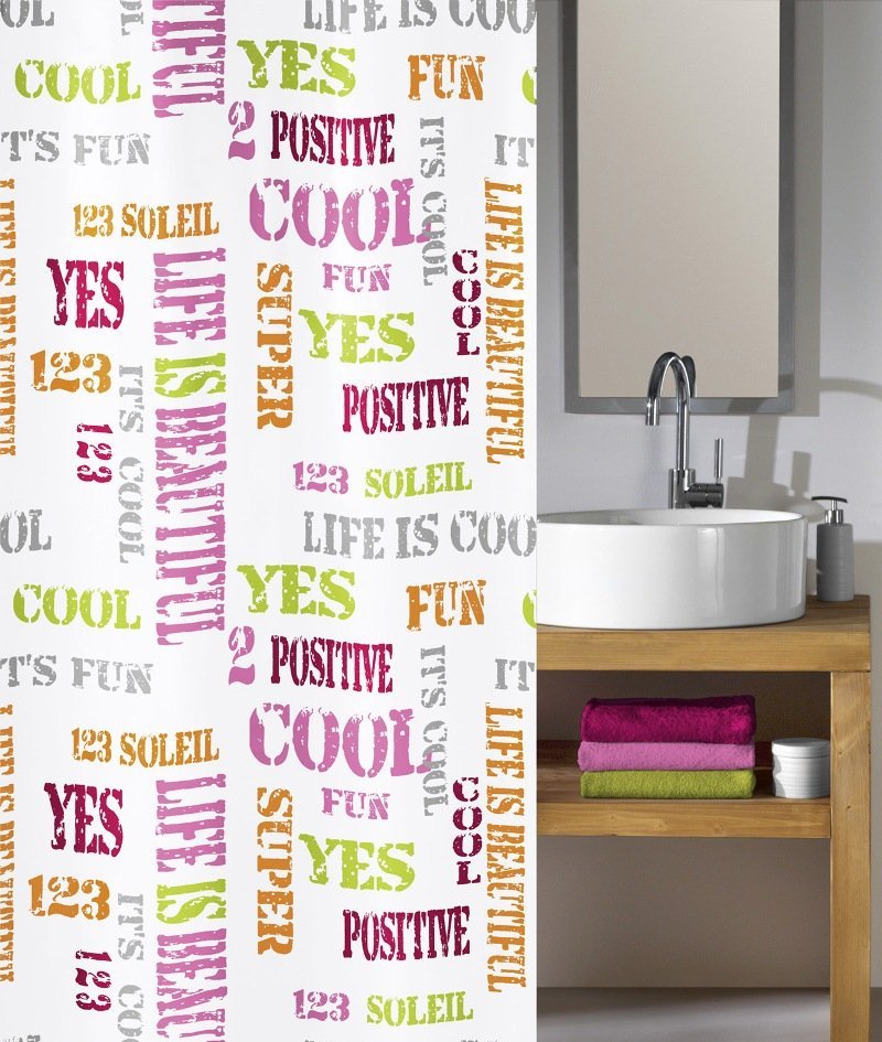 16365-c Κουρτίνα Μπάνιου Script 180x200 εκ - Image 1