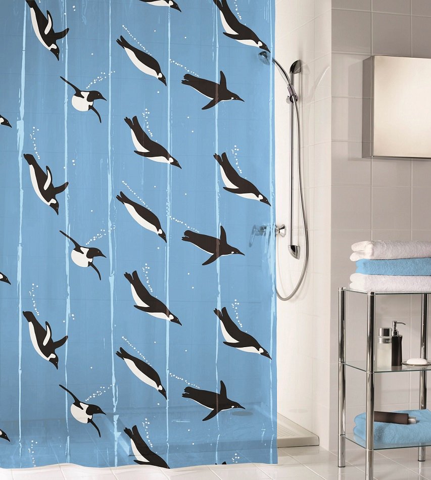 16407-c Κουρτίνα Μπάνιου Penguin 180x200 εκ - Image 1