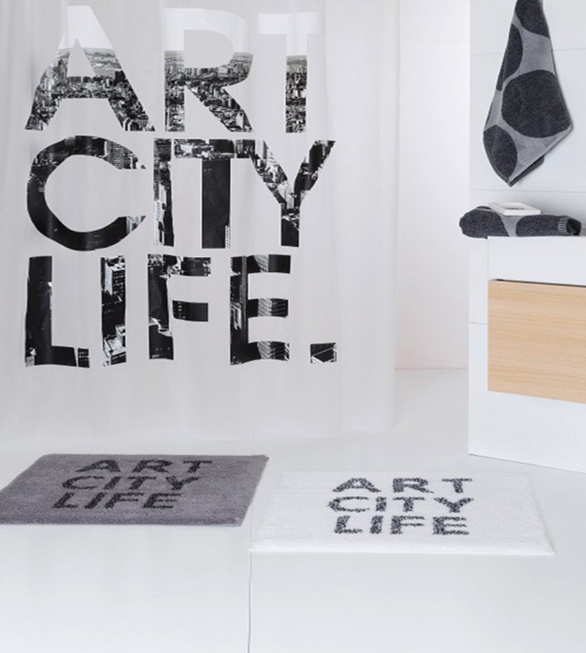 16447-c Κουρτίνα Μπάνιου Art City Life 180x200 εκ - Image 1