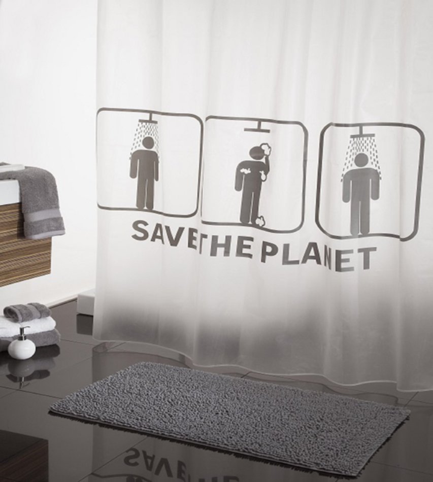 16449-c Κουρτίνα Μπάνιου Save The Planet 180x200 εκ - Image 1