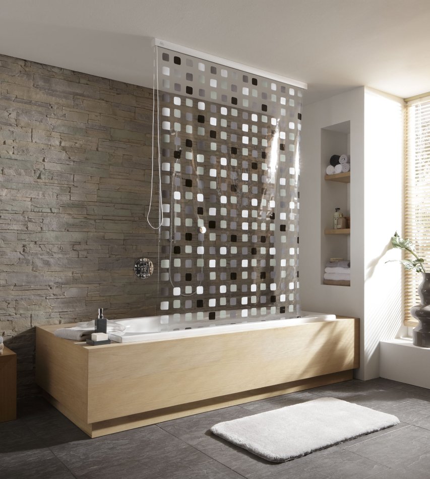 16576-c Κουρτίνα Μπάνιου Ρολό Ντους Grey 132x240 εκ - Image 1