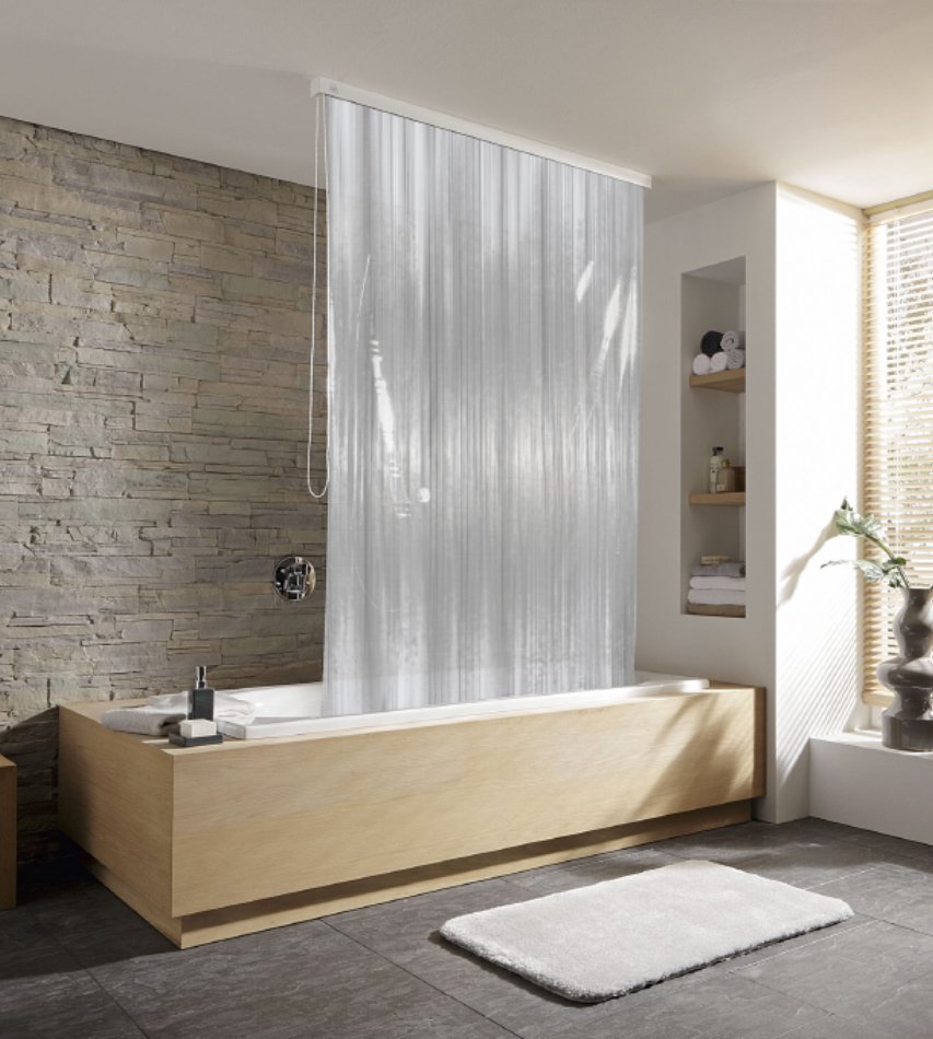 16581-c Κουρτίνα Μπάνιου Ρολό Ντους Milky 132x240 εκ - Image 1