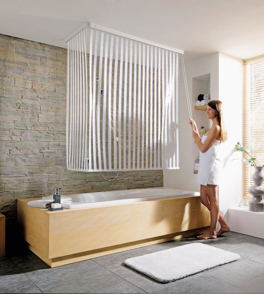 16582-c Κουρτίνα Μπάνιου Ρολό Ντους Stripes 138x62x240 εκ - Image 1