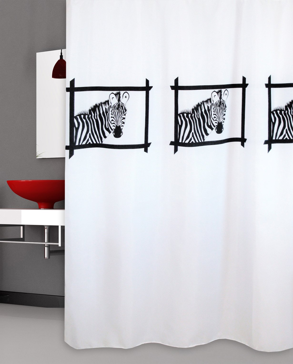 175-1 ΚΟΥΡΤΙΝΑ ΜΠΑΝΙΟΥ ZEBRAS HEAD 240(Μ)X180(Υ) - Image 1