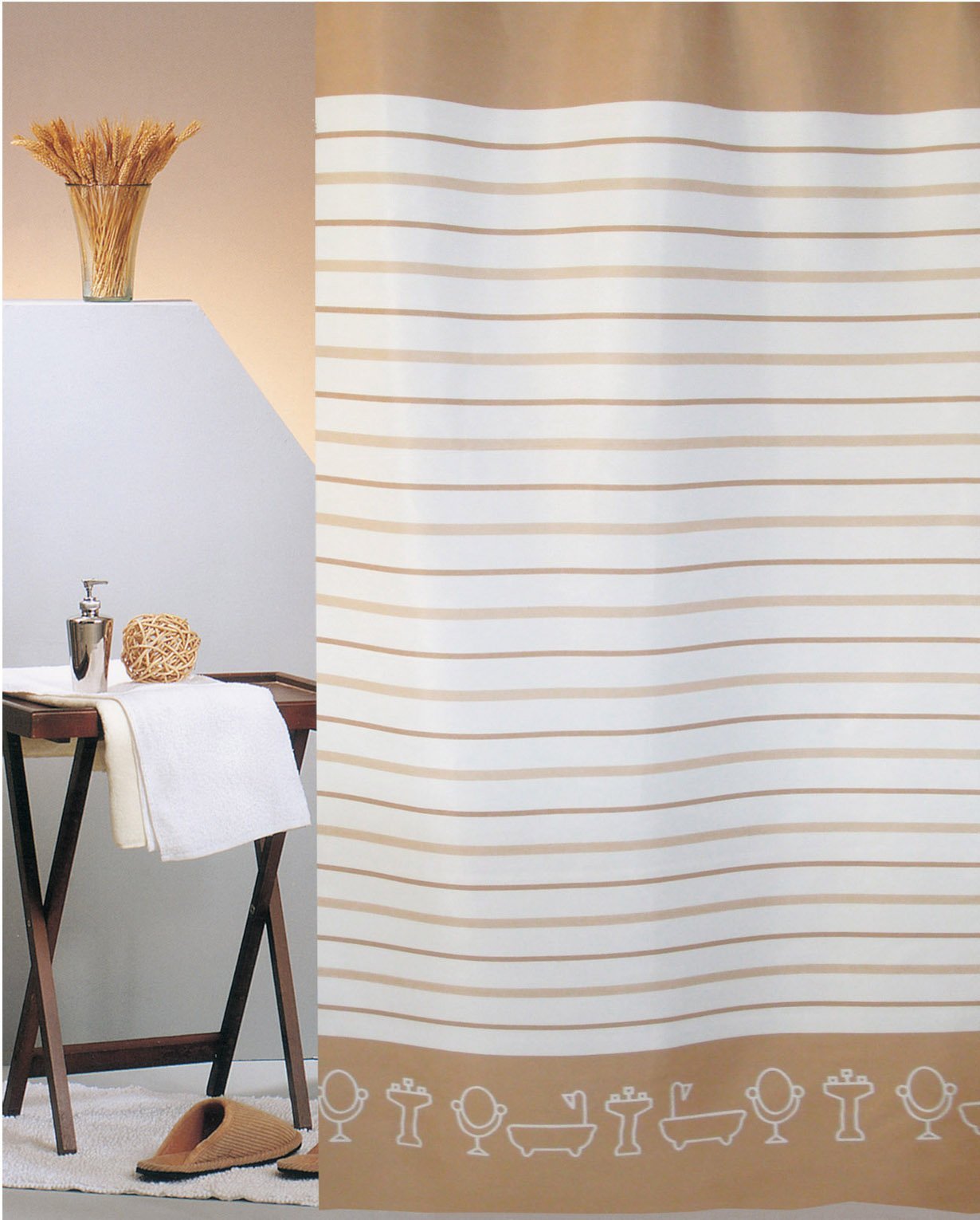 181 ΚΟΥΡΤΙΝΑ ΜΠΑΝΙΟΥ BATHTUBS 240(Μ)X180(Υ) ΜΠΕΖ - Image 1