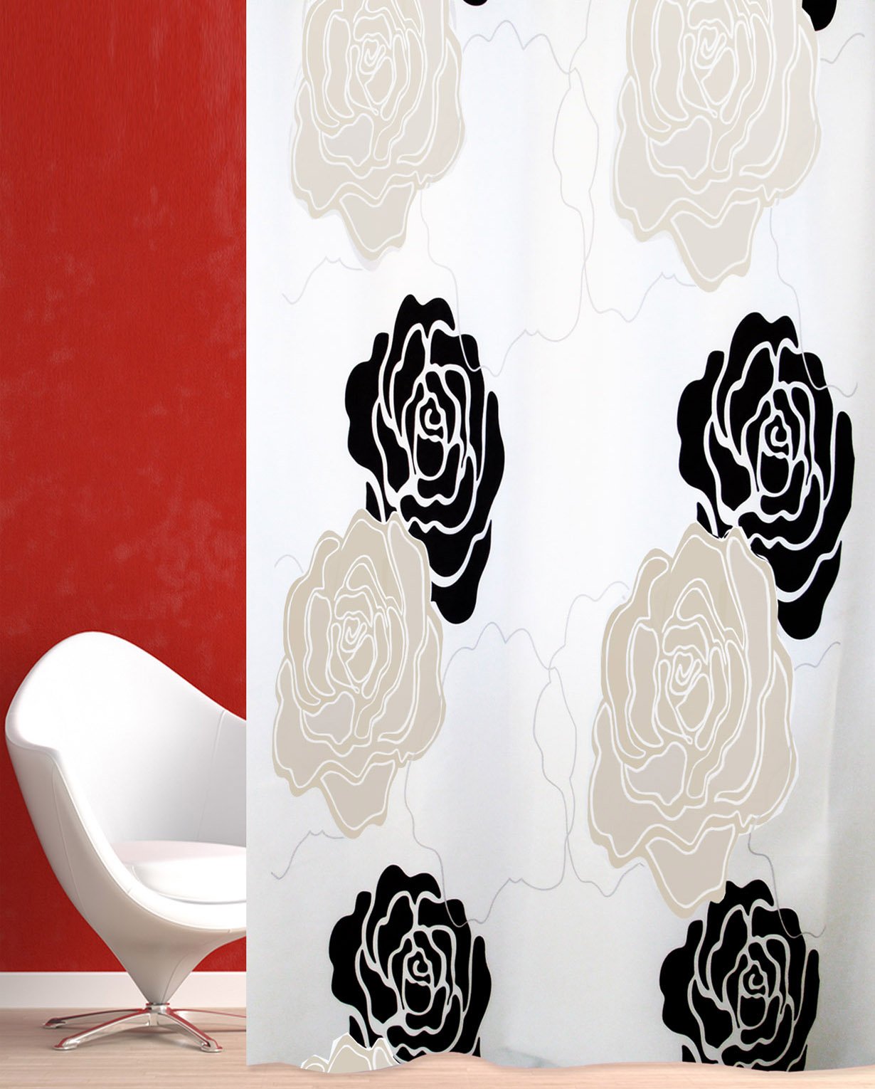 184 ΚΟΥΡΤΙΝΑ ΜΠΑΝΙΟΥ BLACK ROSE 240(Μ)X180(Υ) - Image 1