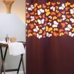 ΚΟΥΡΤΙΝΑ ΜΠΑΝΙΟΥ BUTTERFLIES180(Μ)X180(Υ) ΚΑΦΕ