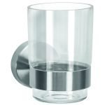 Ποτηροθήκη Allegra Επιτοίχια Από Ανοξείδωτο Ατσάλι και Γυαλί 6,7x9,5x6,7 εκ
