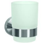 Ποτηροθήκη Allegra Επιτοίχια Από Ανοξείδωτο Ατσάλι και Γυαλί 6,7x9,5x6,7 εκ