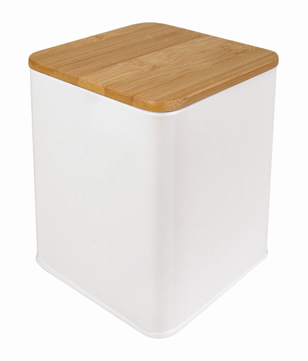 19889-c Καλάθι Αποθήκευσης Cassone Από Μέταλλο & Μπαμπού 11x11x14 εκ - Image 1