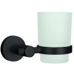 Ποτηροθήκη Apollo Nero Επιτοίχια Από Αλουμίνιο και Γυαλί 15,1x9,5x9,2 εκ