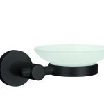 Σαπουνοθήκη Apollo Nero Επιτοίχια Από Αλουμίνιο και Γυαλί 13,4x5,2x11,4 εκ