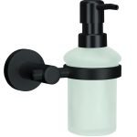 Υγρό Σαπούνι Apollo Nero Επιτοίχιo Από Αλουμίνιο και Γυαλί 15,1x16,1x9,2 εκ