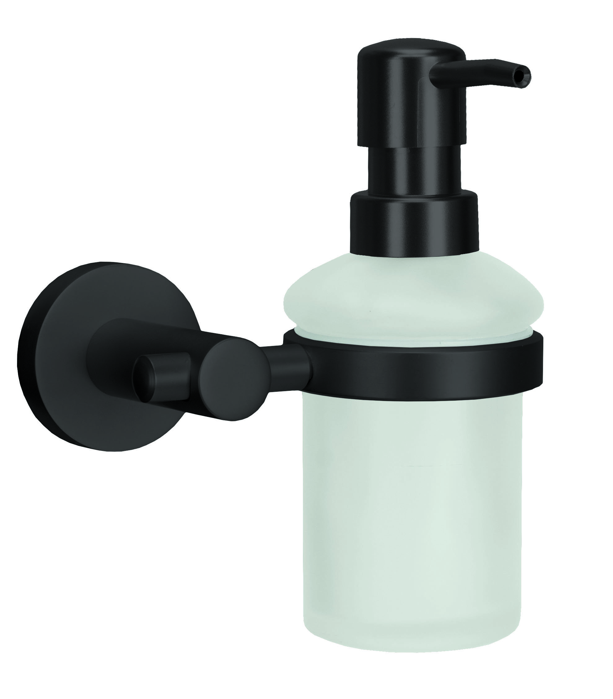 20160-c Υγρό Σαπούνι Apollo Nero Επιτοίχιo Από Αλουμίνιο και Γυαλί 15,1x16,1x9,2 εκ - Image 1