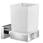 Ποτηροθήκη Meo Επιτοίχια Από Ορείχαλκο, Ανοξείδωτο Ατσάλι και Γυαλί 6x9,6x9,5 εκ