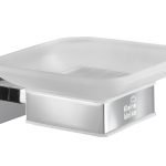 Σαπουνοθήκη Meo Επιτοίχια Από Ορείχαλκο, Ανοξείδωτο Ατσάλι και Γυαλί 10,5x4,6x11,8 εκ