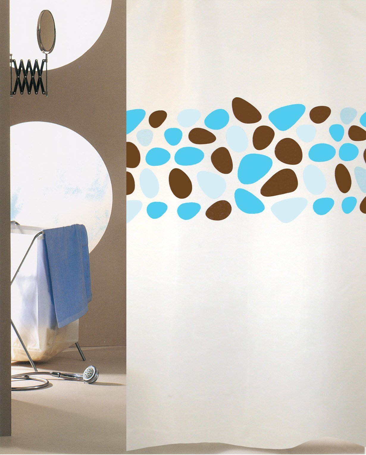 249-3 ΚΟΥΡΤΙΝΑ ΜΠΑΝΙΟΥ PEBBLES 240(Μ)X180(Υ) ΤΥΡΚΟΥΑΖ - Image 1