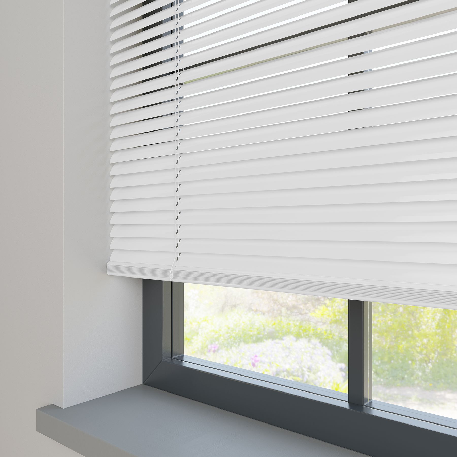 25501 Στόρια Αλουμινίου 25501 White Perforated Satin - Image 1