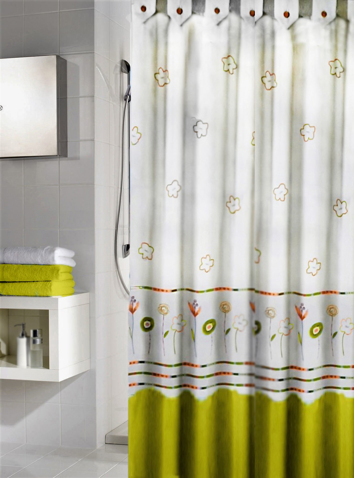 4570-c Κουρτίνα Μπάνιου Υφασμάτινη Mayo με Ράντες 240x200 εκ - Image 1