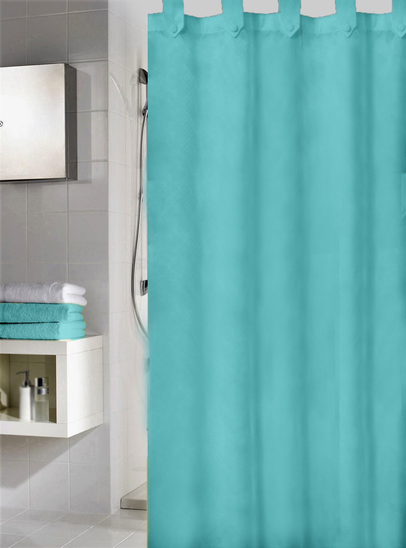 4606-c Κουρτίνα Μπάνιου Υφασμάτινη Diamond με Ράντες 180x200 εκ - Image 1