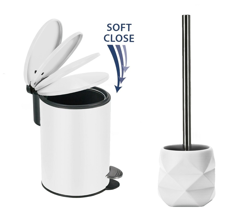 5502 Σετ Καλάθι 3lt με απαλό κλείσιμο & Πιγκάλ Cracle White - Image 1