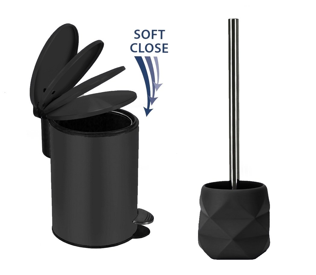 5503 Σετ Καλάθι 3lt με απαλό κλείσιμο & Πιγκάλ Cracle Black - Image 1