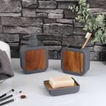 Σετ 3 τεμάχια αξεσουάρ μπάνιου abs bamboo