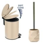 Σετ Καλάθι 3lt με απαλό κλείσιμο & Πιγκάλ Cracle Sand Beige