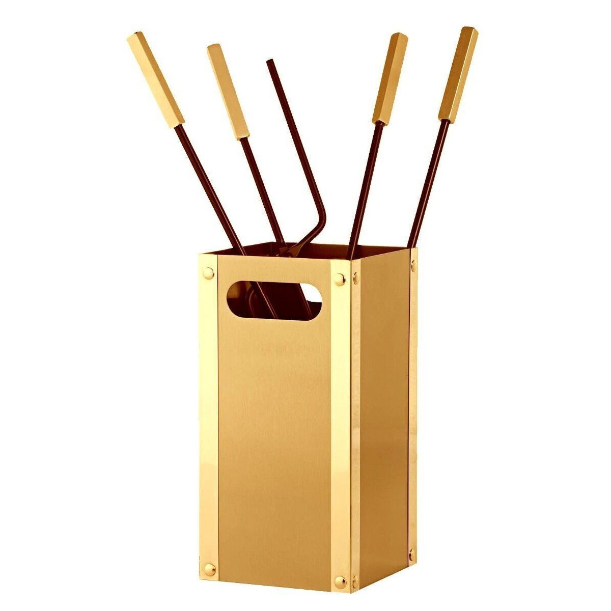 Image00001 Ορο Ματ/Ορο - Μάυρο/Ορο Ματ Εργαλεία Τζακιού Σε Κουβαδάκι Ζωγομετάλ Κ34-1235 - Image 1