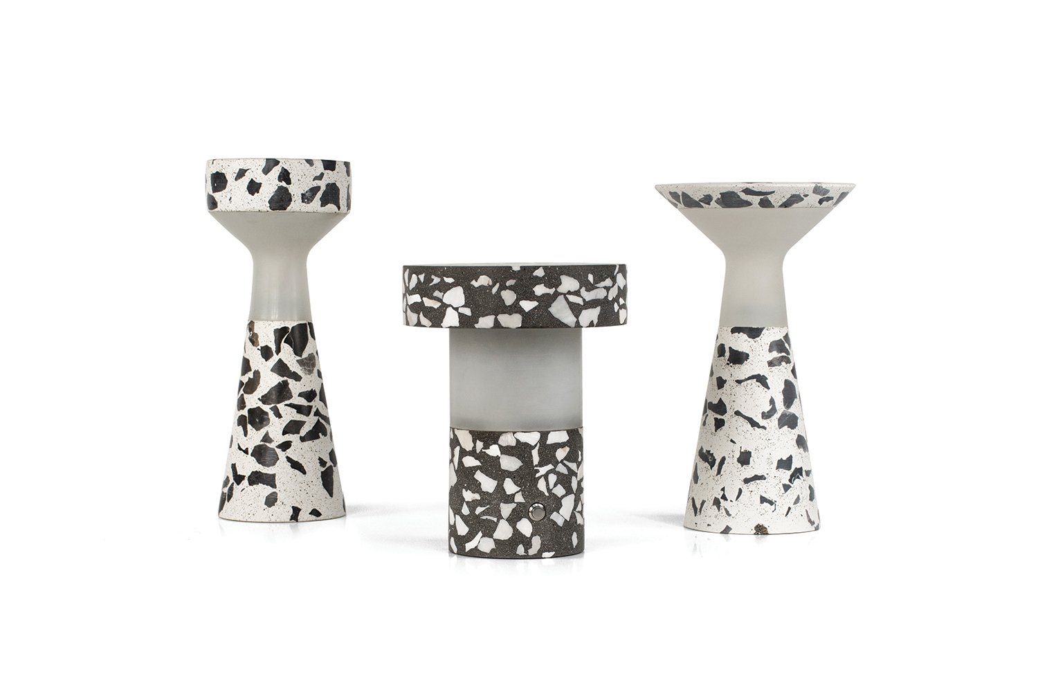 Λευκό (σε T σχεδιο) Επιτραπέζιο Τσιμεντένιο Φωτιστικό μπαταρίας LucerA - Image 5