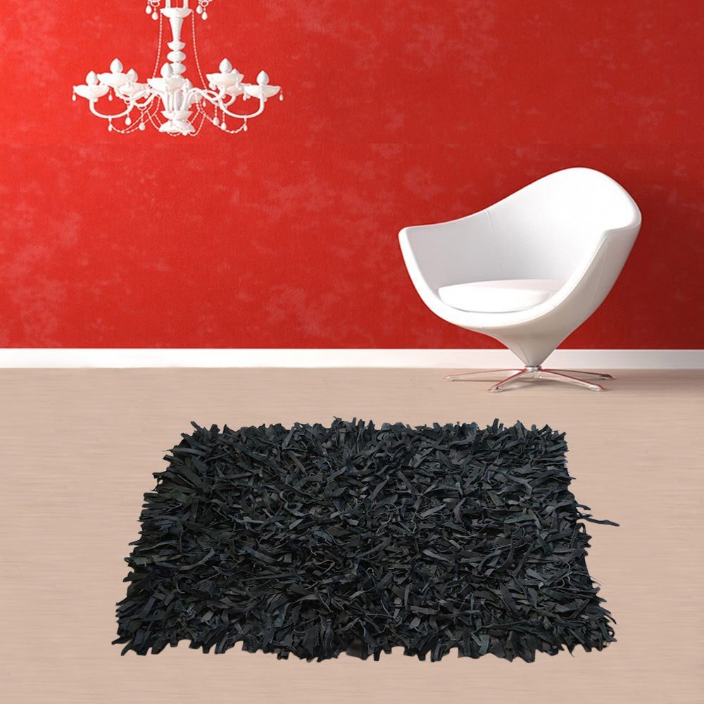 dermatino-flokoto-mavro-60x90-202516 Δερμάτινο χαλάκι FLOKOTO ΜΑΥΡΟ 60X90 - Image 1