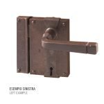 Κλειδαρια παλαιού τύπου σφυρηλατημένη σε σκουρία Νο 197