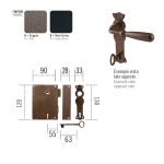 Κλειδαρια παλαιού τύπου σφυρηλατημένη σε σκουρία Νο 198