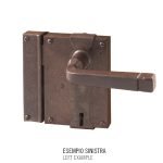 Κλειδαρια παλαιού τύπου σφυρηλατημένη σε σκουρία Νο 198