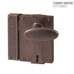 Κλειδαρια παλαιού τύπου σφυρηλατημένη σε σκουρία Νο 198