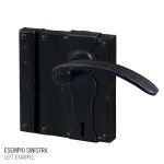 Κλειδαρια παλαιού τύπου σφυρηλατημένη σε μάυρο αντικέ Νο 198