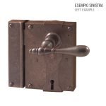 Κλειδαρια παλαιού τύπου σφυρηλατημένη σε σκουρία Νο 198