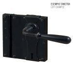 Κλειδαρια παλαιού τύπου σφυρηλατημένη σε μάυρο αντικέ Νο 198