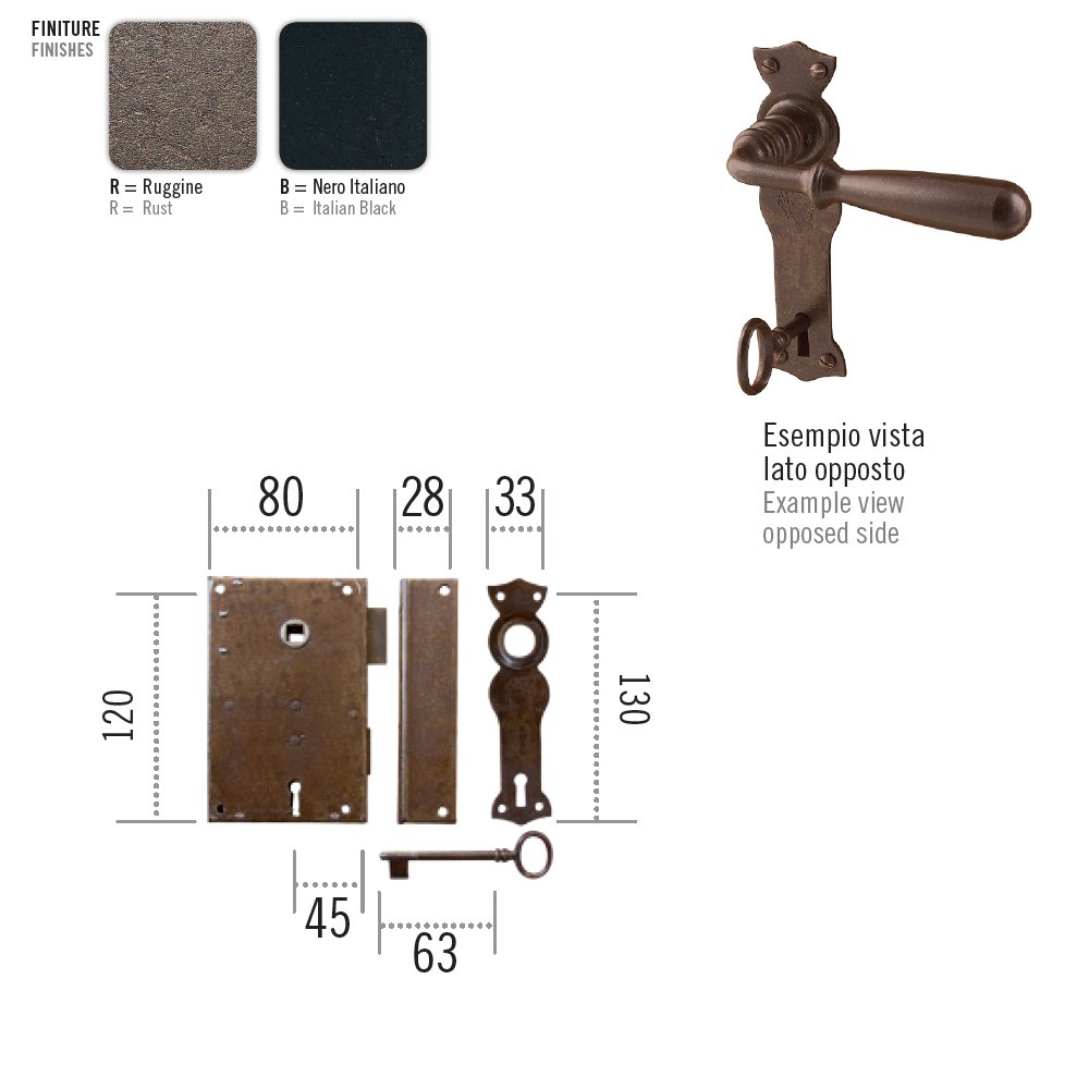 ill kleidaria 2023 (9)a Κλειδαρια παλαιού τύπου σφυρηλατημένη σε μάυρο αντικέ Νο 197 - Image 1