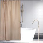 ΚΟΥΡΤΙΝΑ ΜΠΑΝΙΟΥ SATIN STRIPES ΜΠΕΖ 180(Μ)X180(Υ)