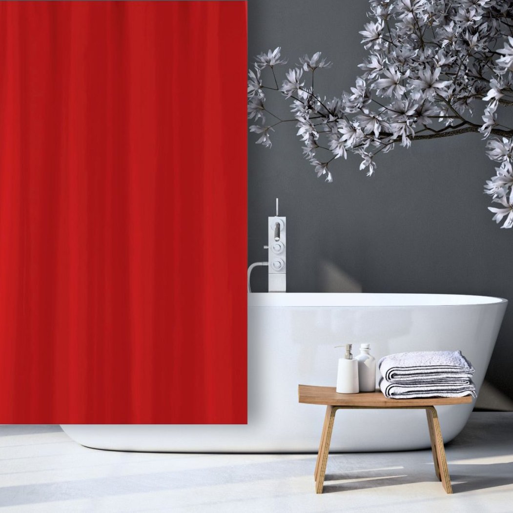 kourtina-mpaniou-solid-240-180-kokkini-1030ared ΚΟΥΡΤΙΝΑ ΜΠΑΝΙΟΥ SOLID 180(Μ)X200(Υ) ΚΟΚΚΙΝΗ - Image 1