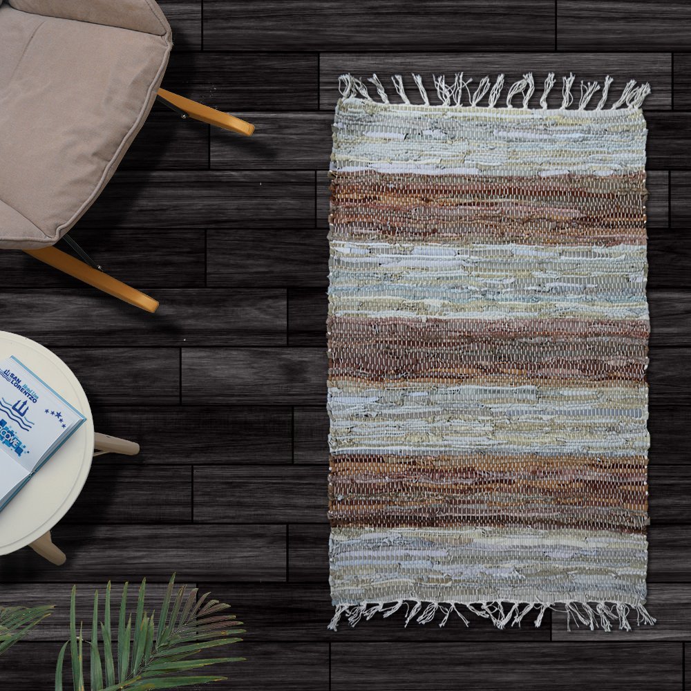 leather-cut-shuttle-embrime-10-60-90-1376-10-bg-1 Δερμάτινο χαλάκι LEAΤΗΕR CUΤ SΗUΤΤLΕ ΕΜΠΡΙΜΕ-10 65X90 - Image 1